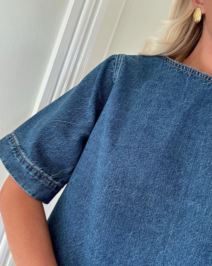 Only top gigi ss denim medium blue denim