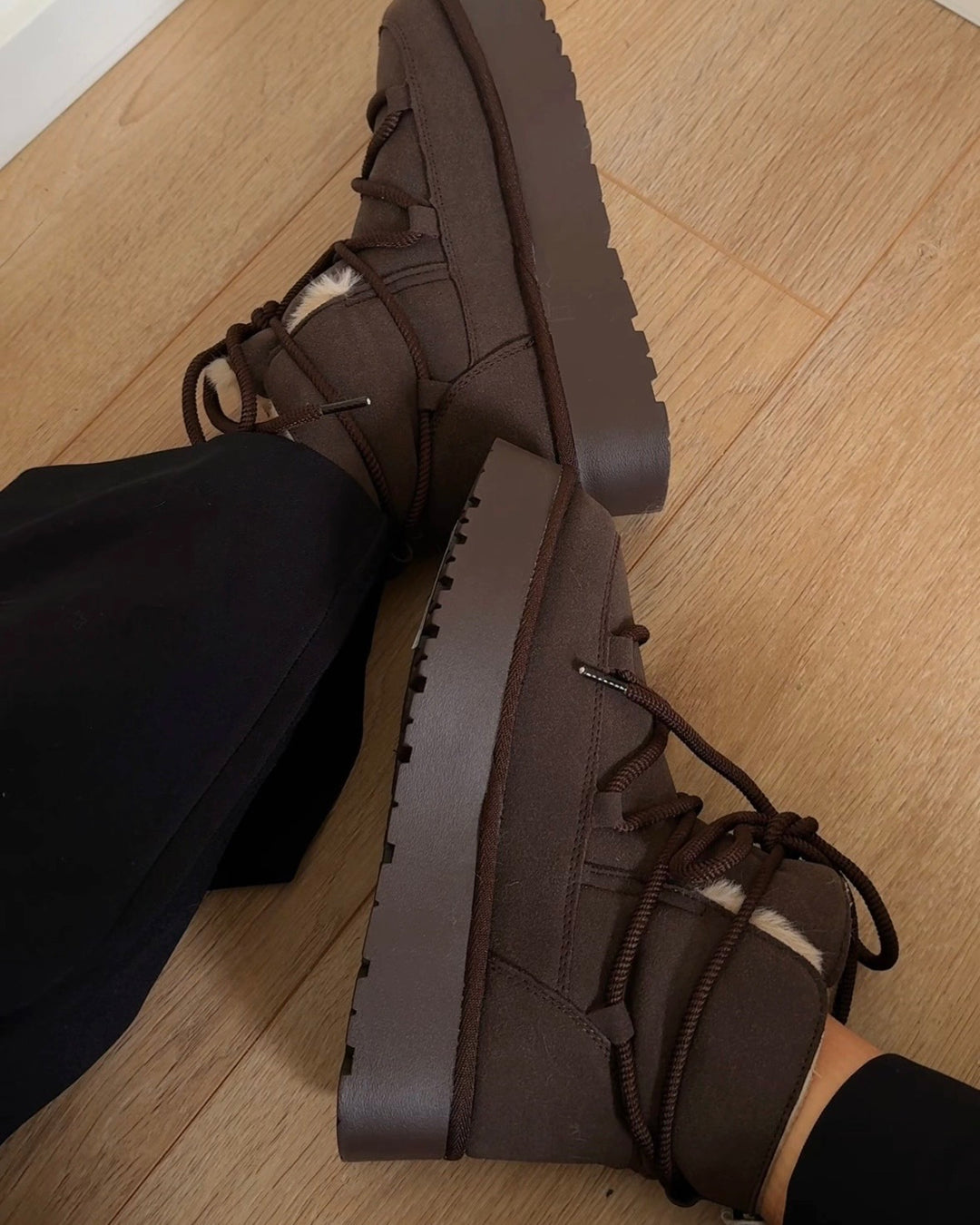 Only støvler fan felicia lace teddy platform bracken - FORUDBESTILLING LEV. UGE 43