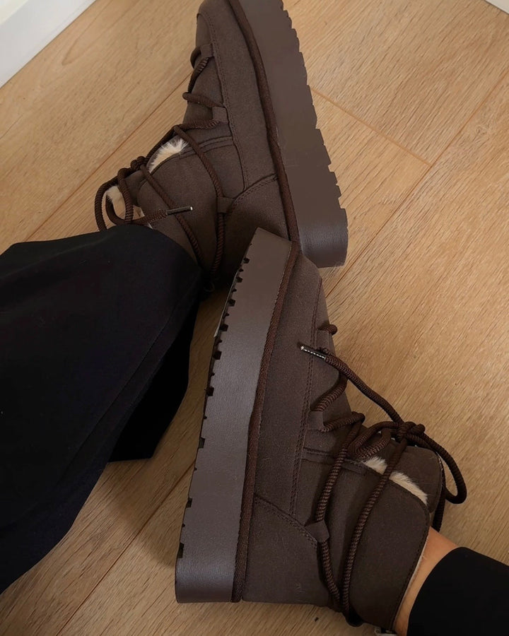 Only støvler fan felicia lace teddy platform bracken - FORUDBESTILLING LEV. UGE 43