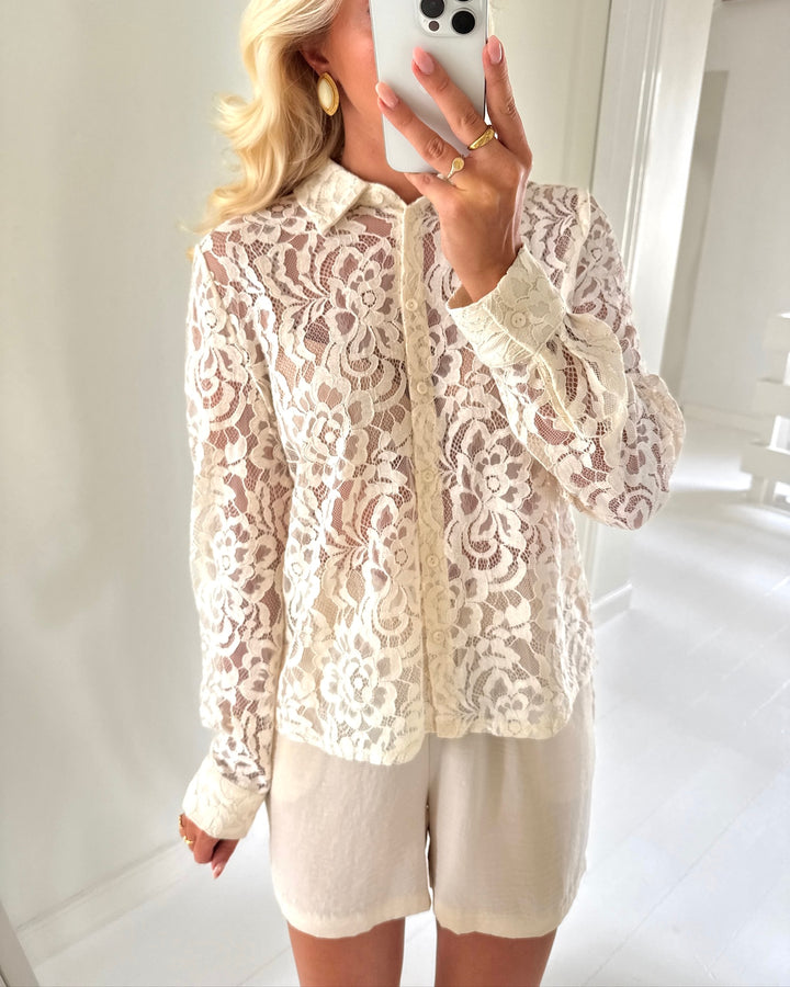 Only skjorte birun ls lace birch