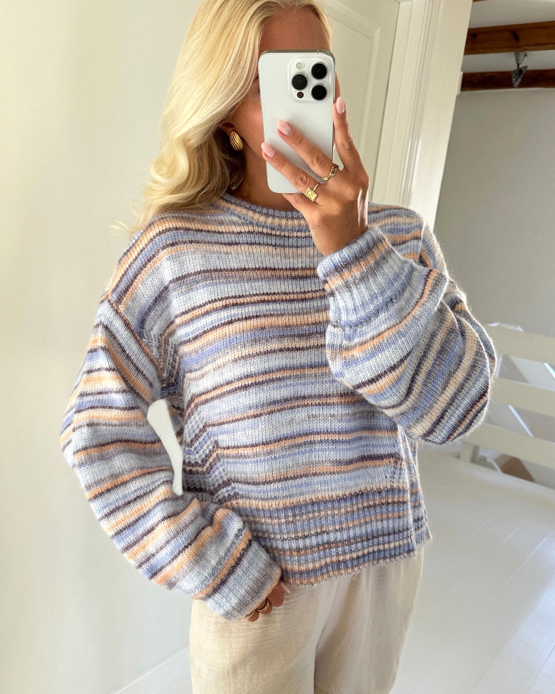 Sister's Point striktrøje helna-pu multi stripe