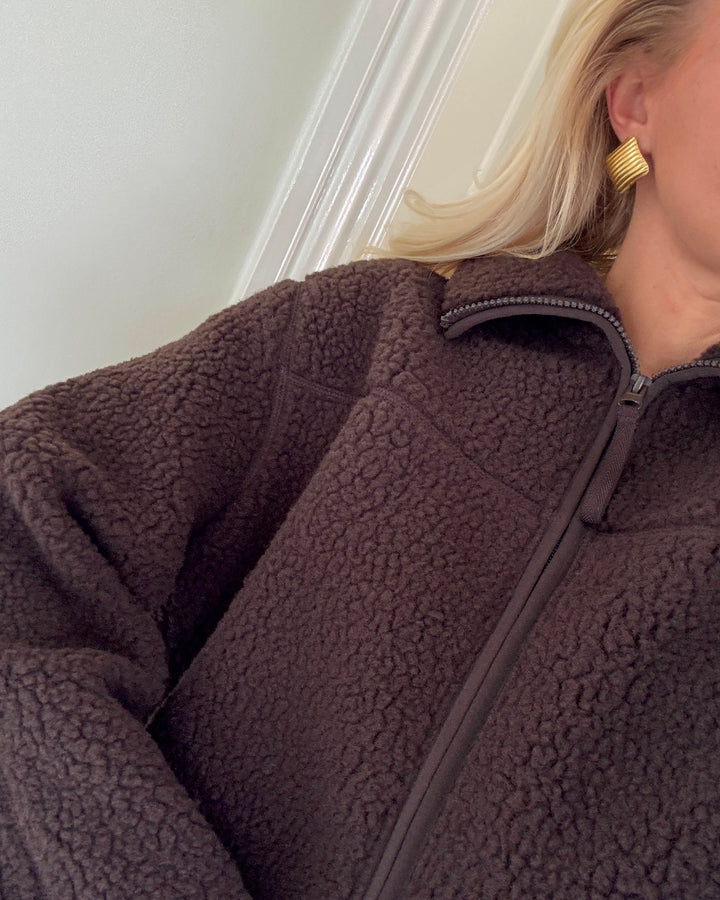 Vero Moda jakke karla teddy chocolate torte