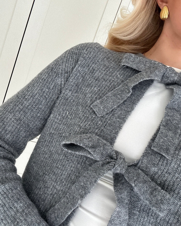 Pieces cardigan silly ls rev medium grey melange - FORUDBESTILLING LEV. UGE 12