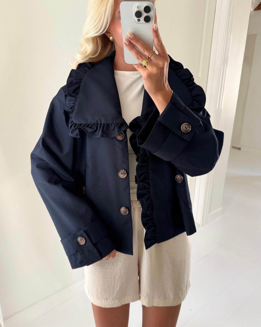 Y.A.S frakke elsana ls short navy blazer
