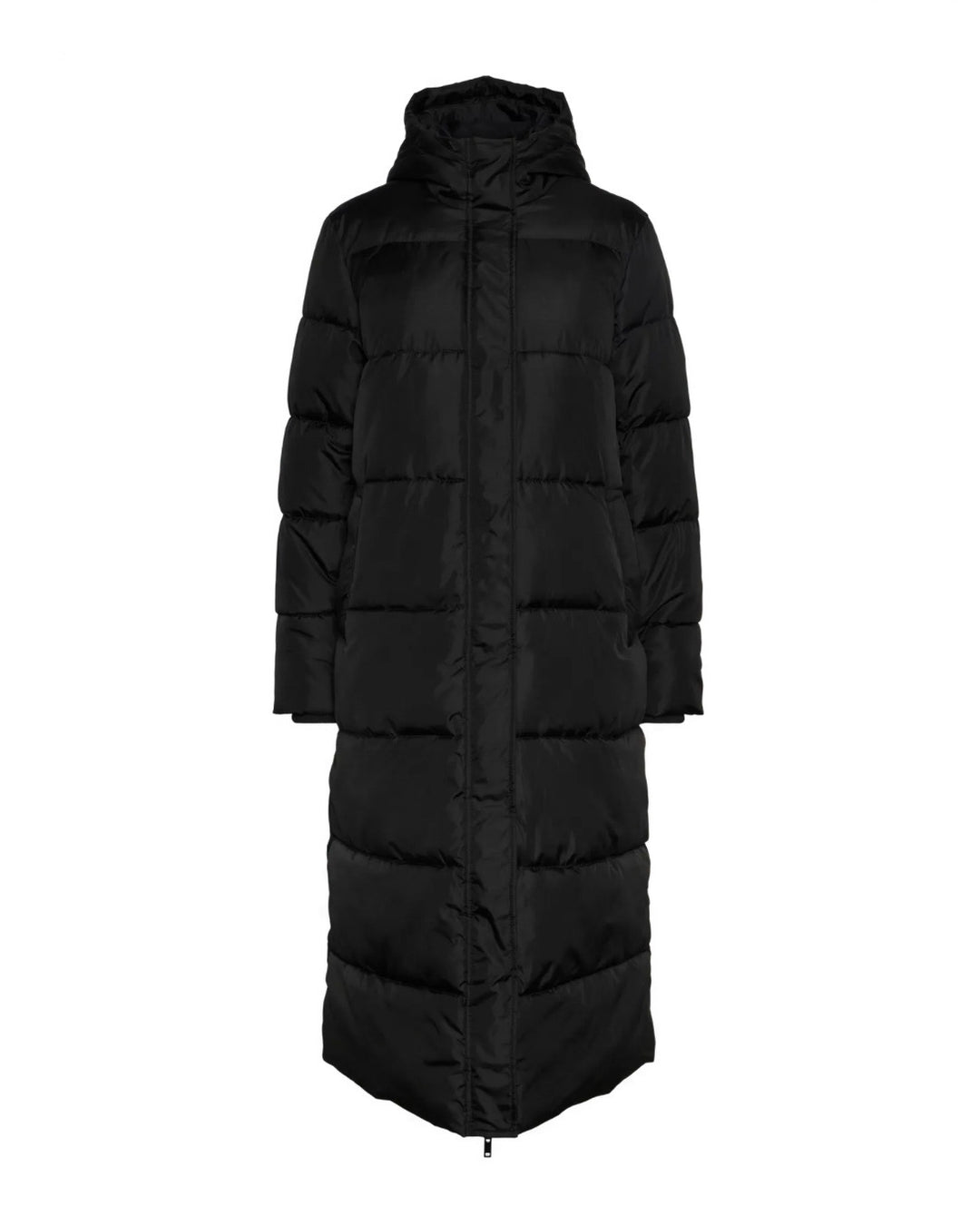 Pieces jakke maddie long puffer black