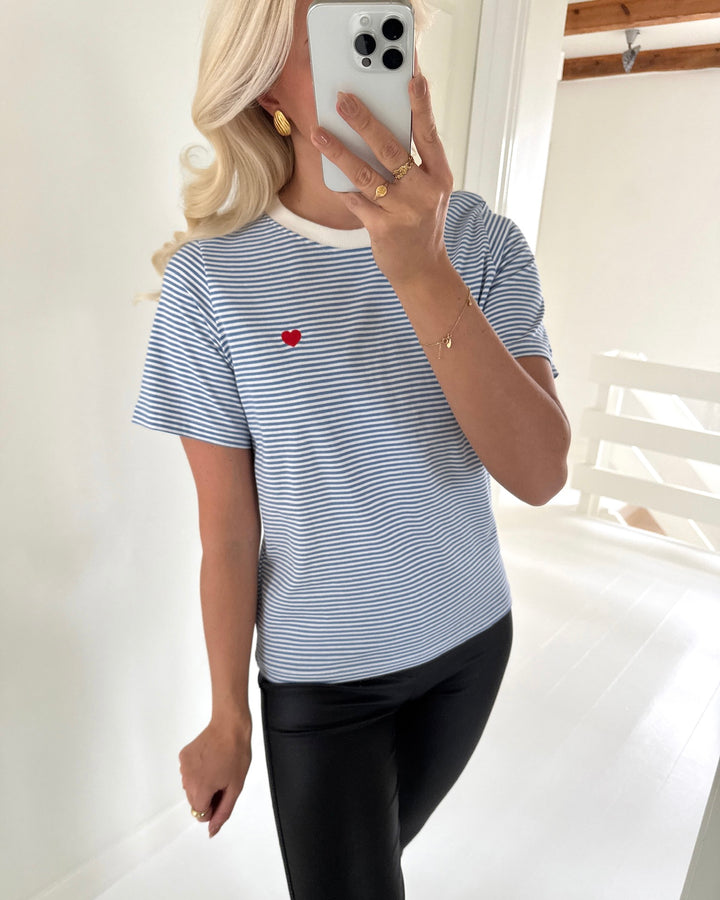 JDY t-shirt pisa ss print ebb and flower/cloud dancer stripes/bittersweet heart