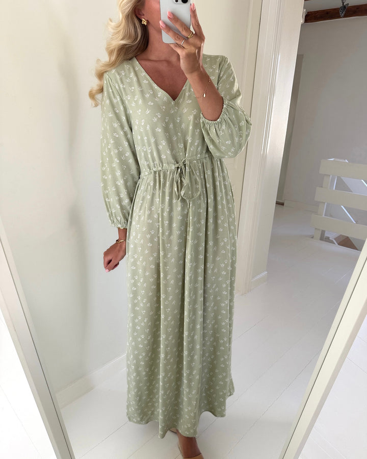 JDY kjole sezen life 3/4 maxi lint/cloud dancer ditsy flower