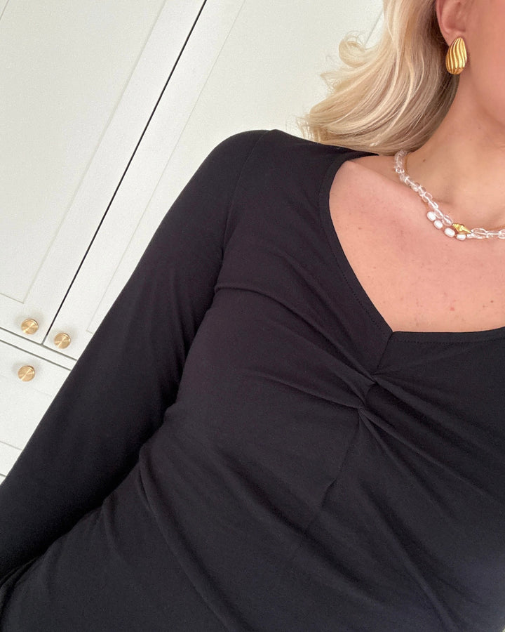 Pieces bluse maliva ls v-neck black