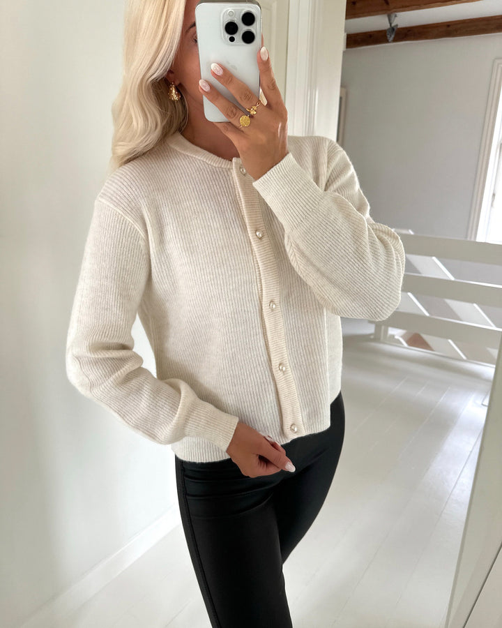 JDY cardigan lumi life ls button knit birch/melange