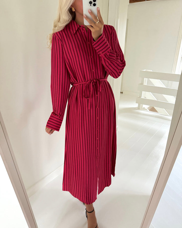 Y.A.S skjortekjole kaya ls long shirt rethink pink/tibetan red