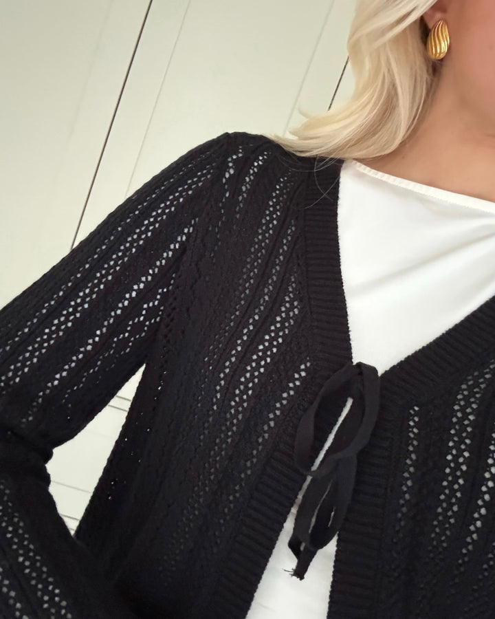 Pieces cardigan nuka ls knit black