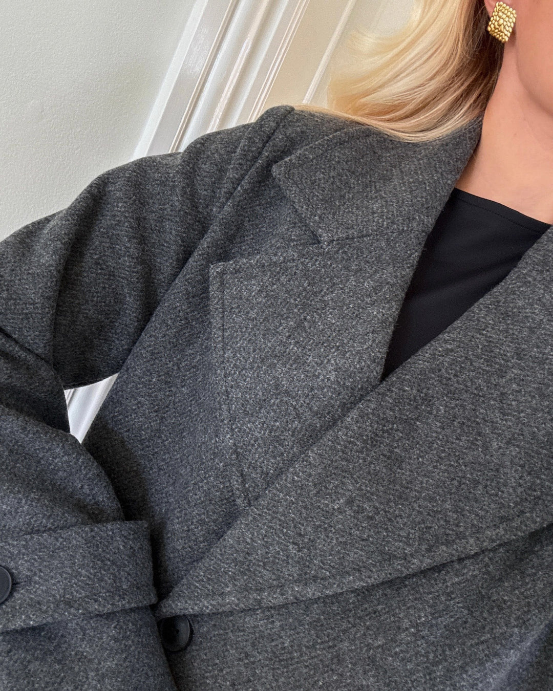 Vero Moda jakke eva long medium grey melange