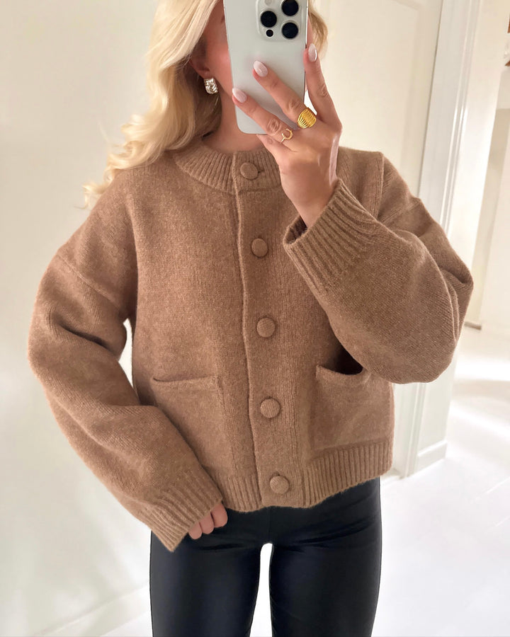 JDY cardigan kimie life ls knit camel melange