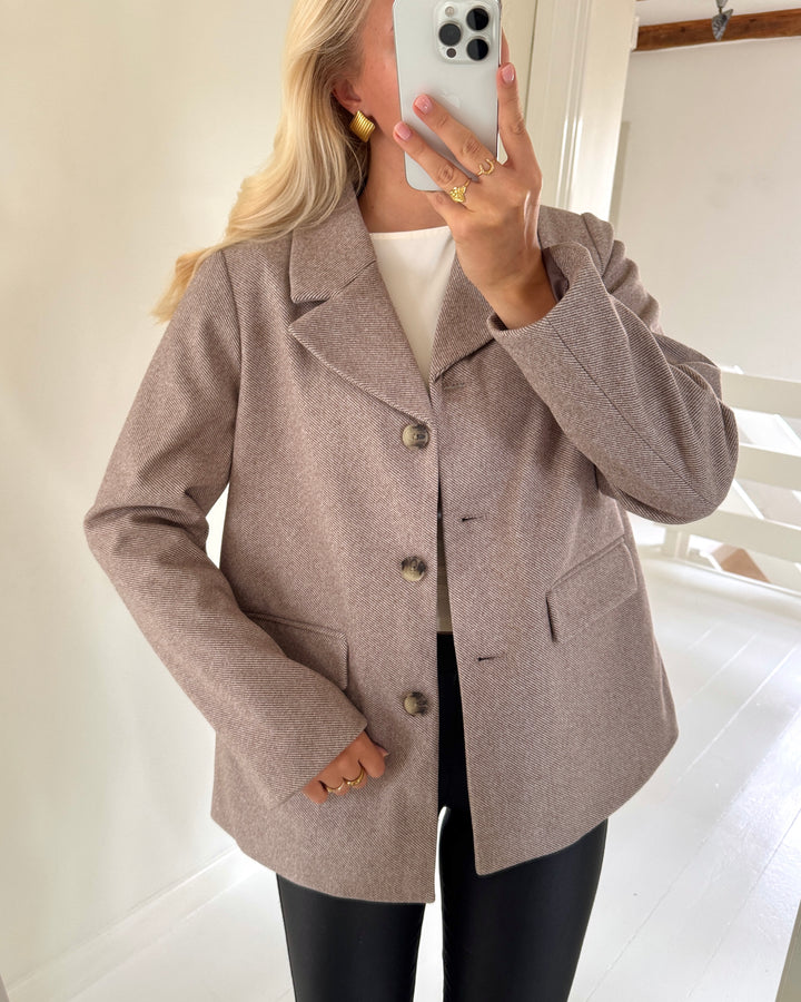 Pieces blazer bianca ls noos greige/melange