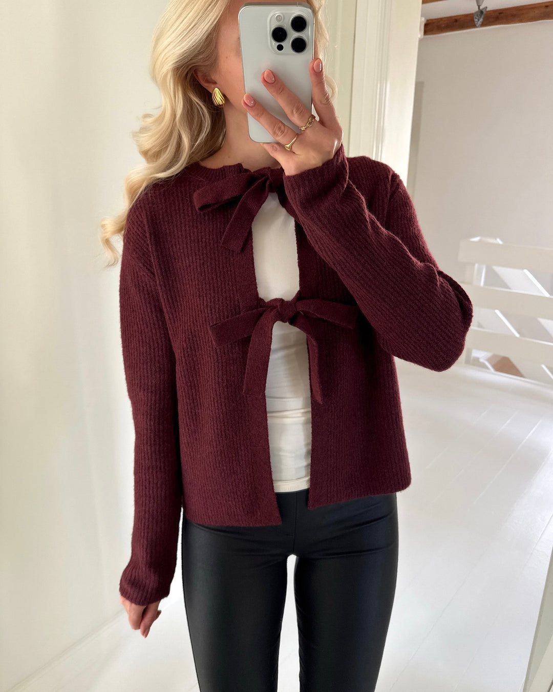 Pieces cardigan silly ls rev tawny port