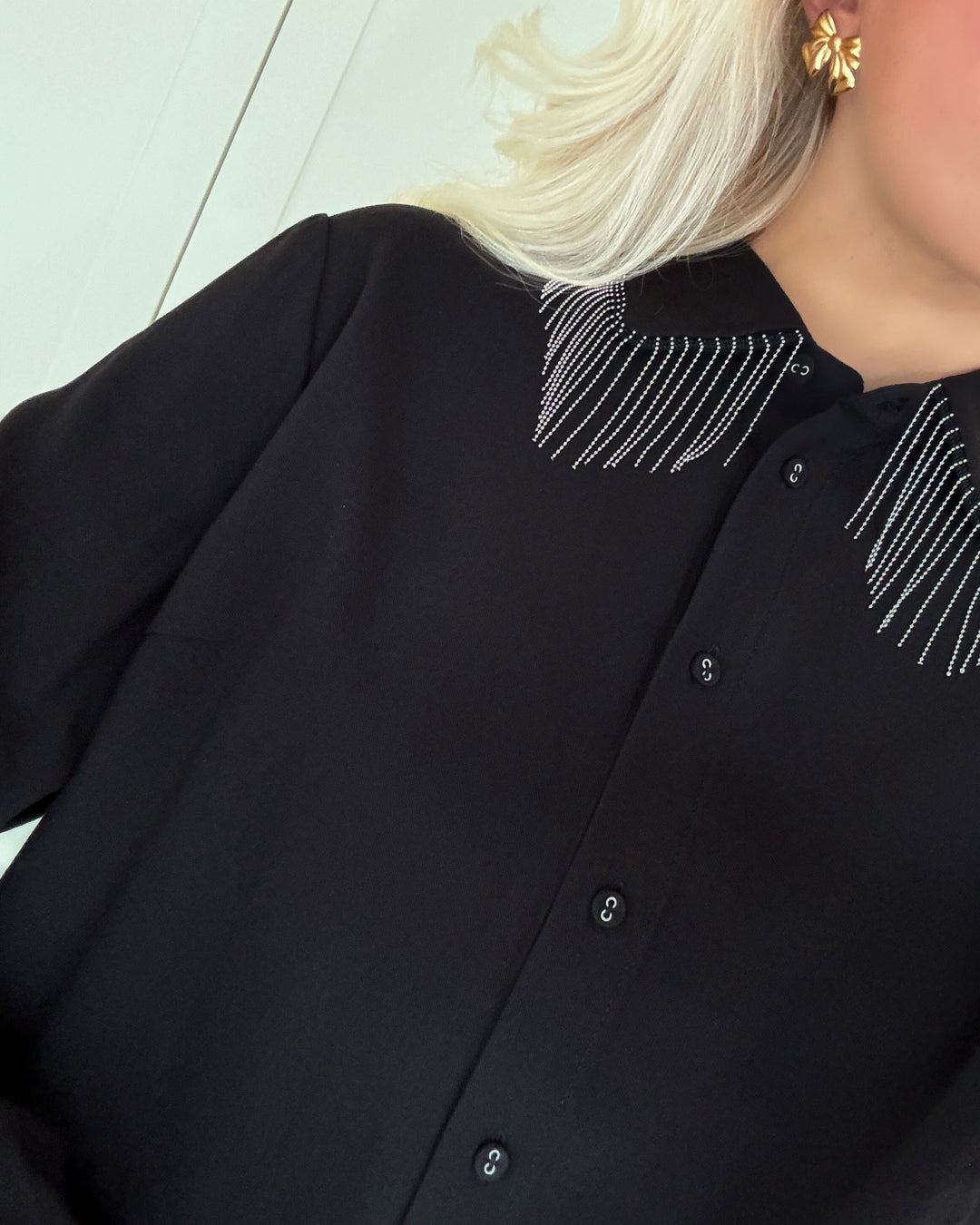 Y.A.S skjorte frima fringe ls black