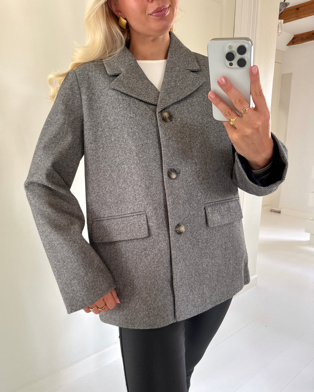 Pieces blazer bianca ls noos black melange