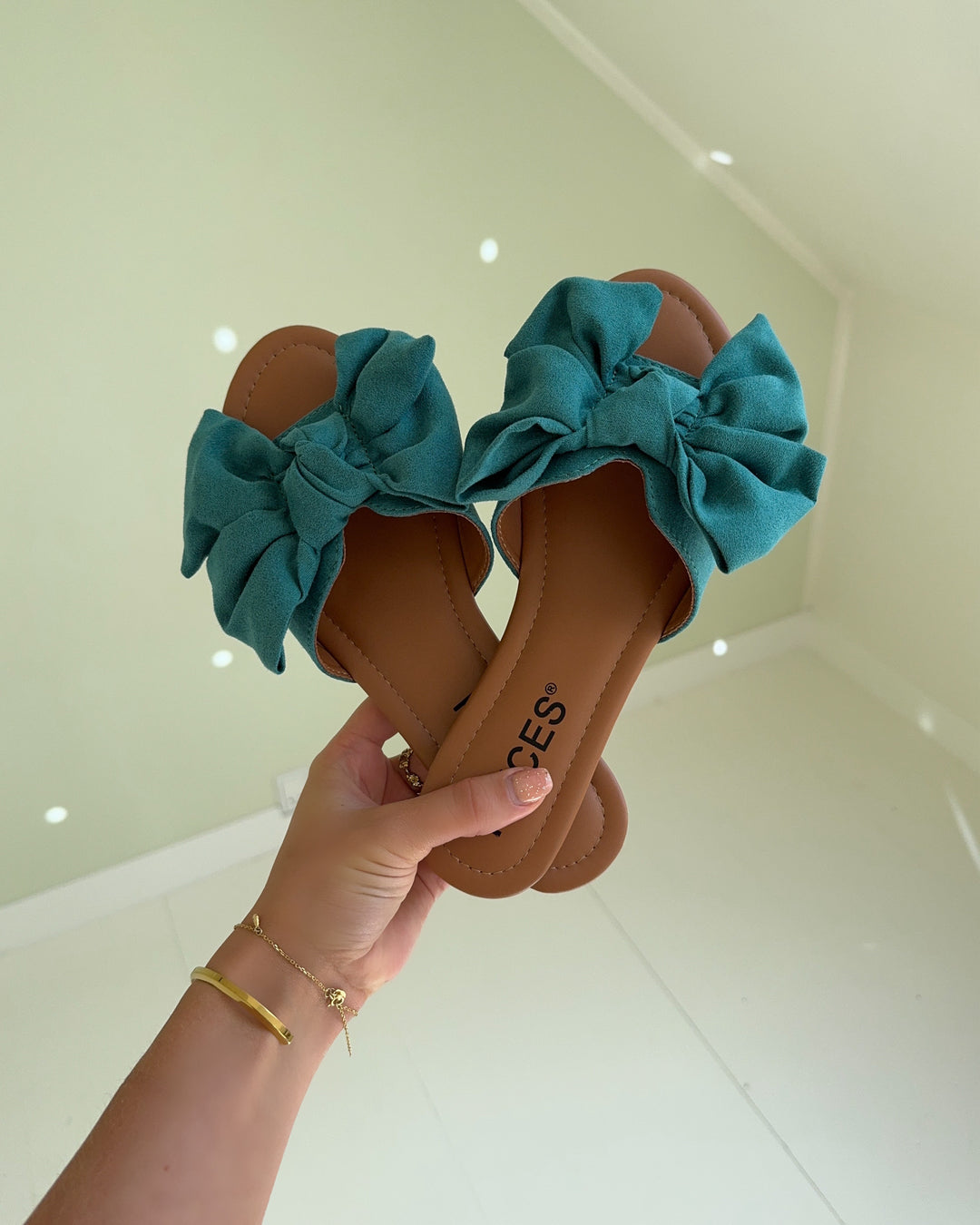 Pieces sandal shia bow hg pepper green