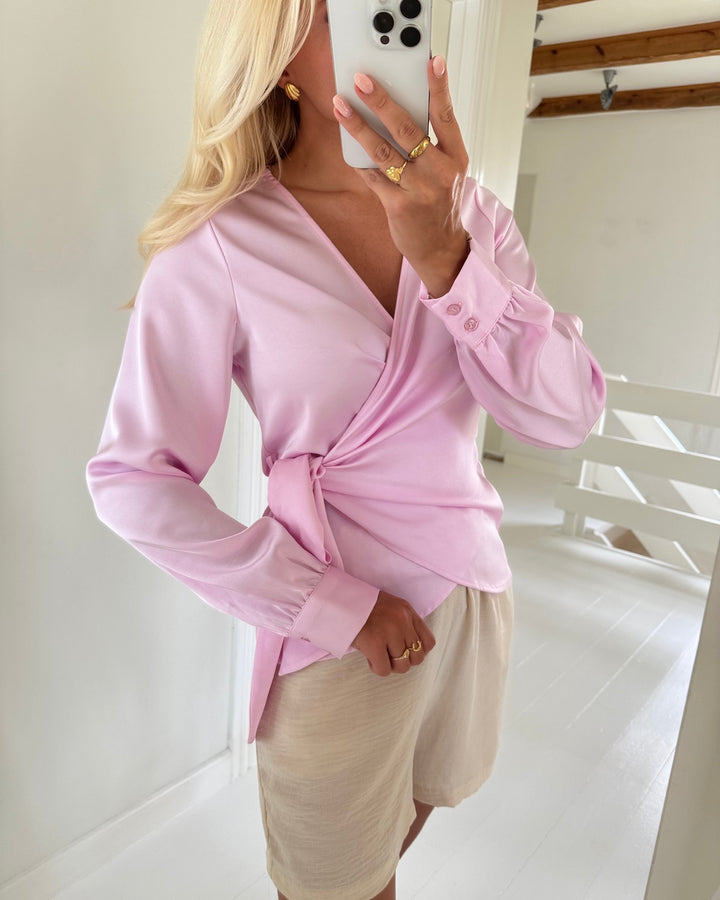 Vero Moda bluse molly ls v-neck pink-a-boo