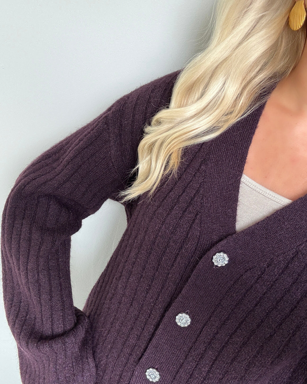 Vero Moda cardigan elya ls v-neck plum perfect/melange