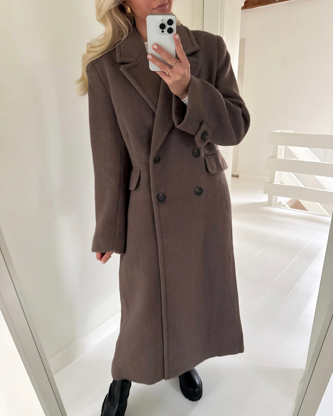 Y.A.S frakke furi ls long sepia tint