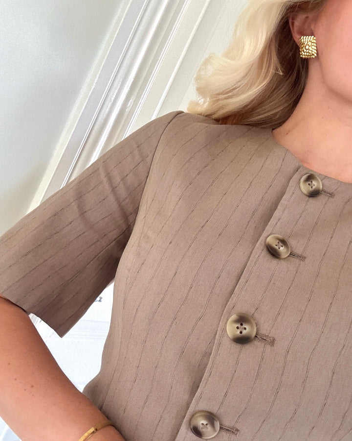 Vero Moda blazer polly 3/4 fossil black pintstripes as sample