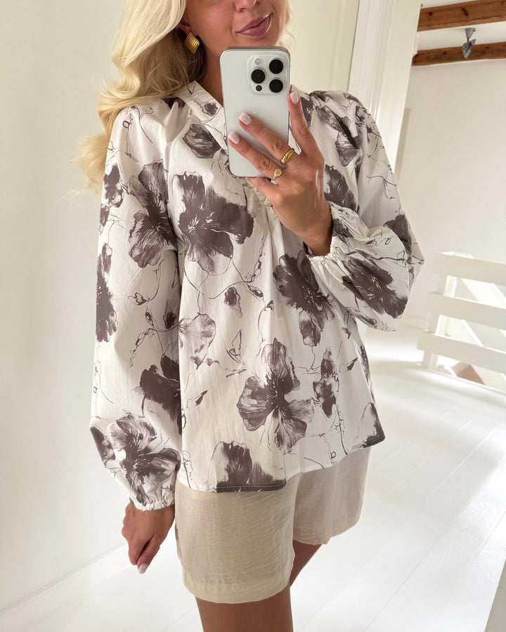 Love&Divine bluse love1528 brown flower