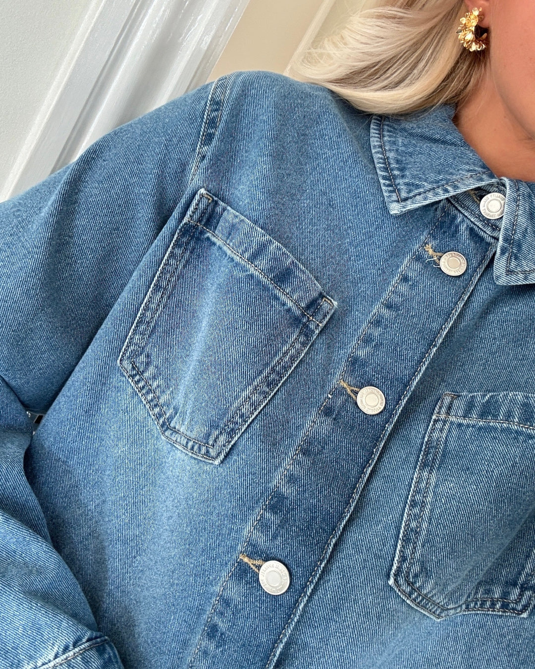 Vero Moda skjorte frida ls denim mix light blue denim