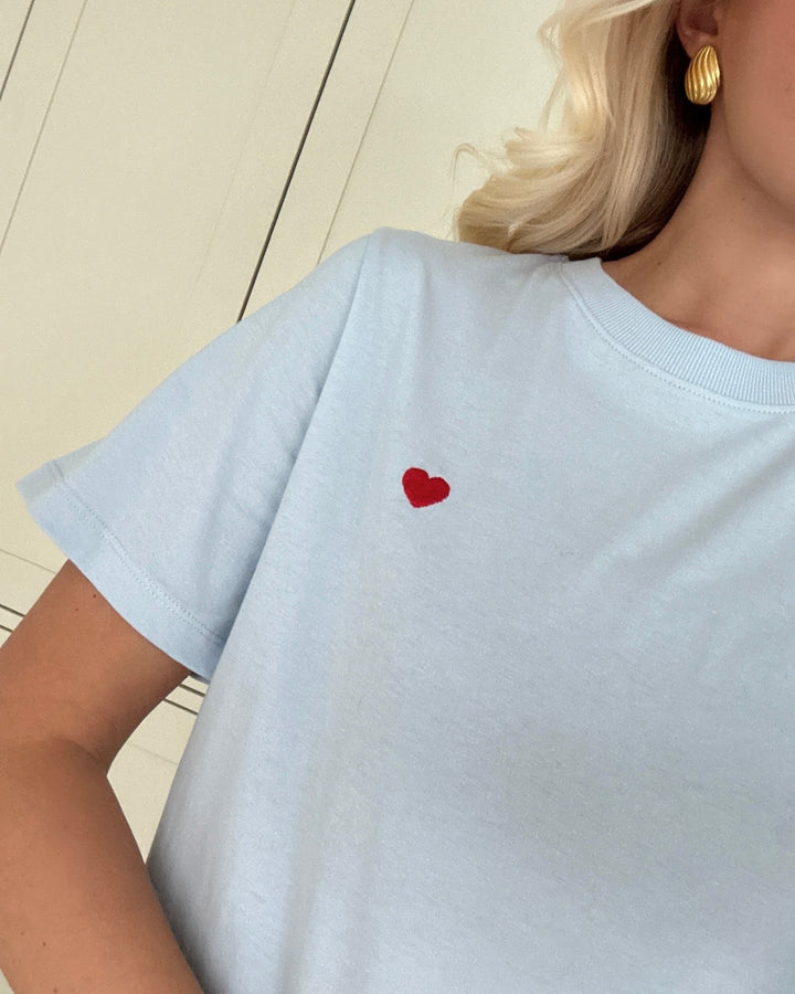 JDY t-shirt pisa ss print cashmere blue/bittersweet heart