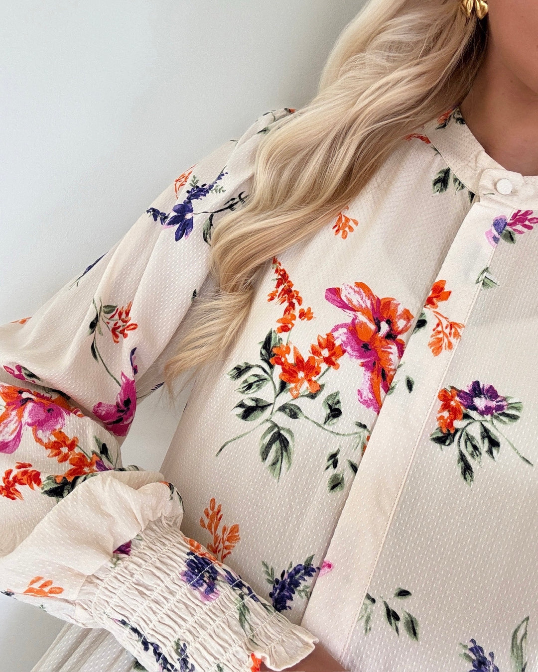 Y.A.S kjole asina ls long shirt whitecap gray/botanica - FORUDBESTILLING LEV. UGE 35