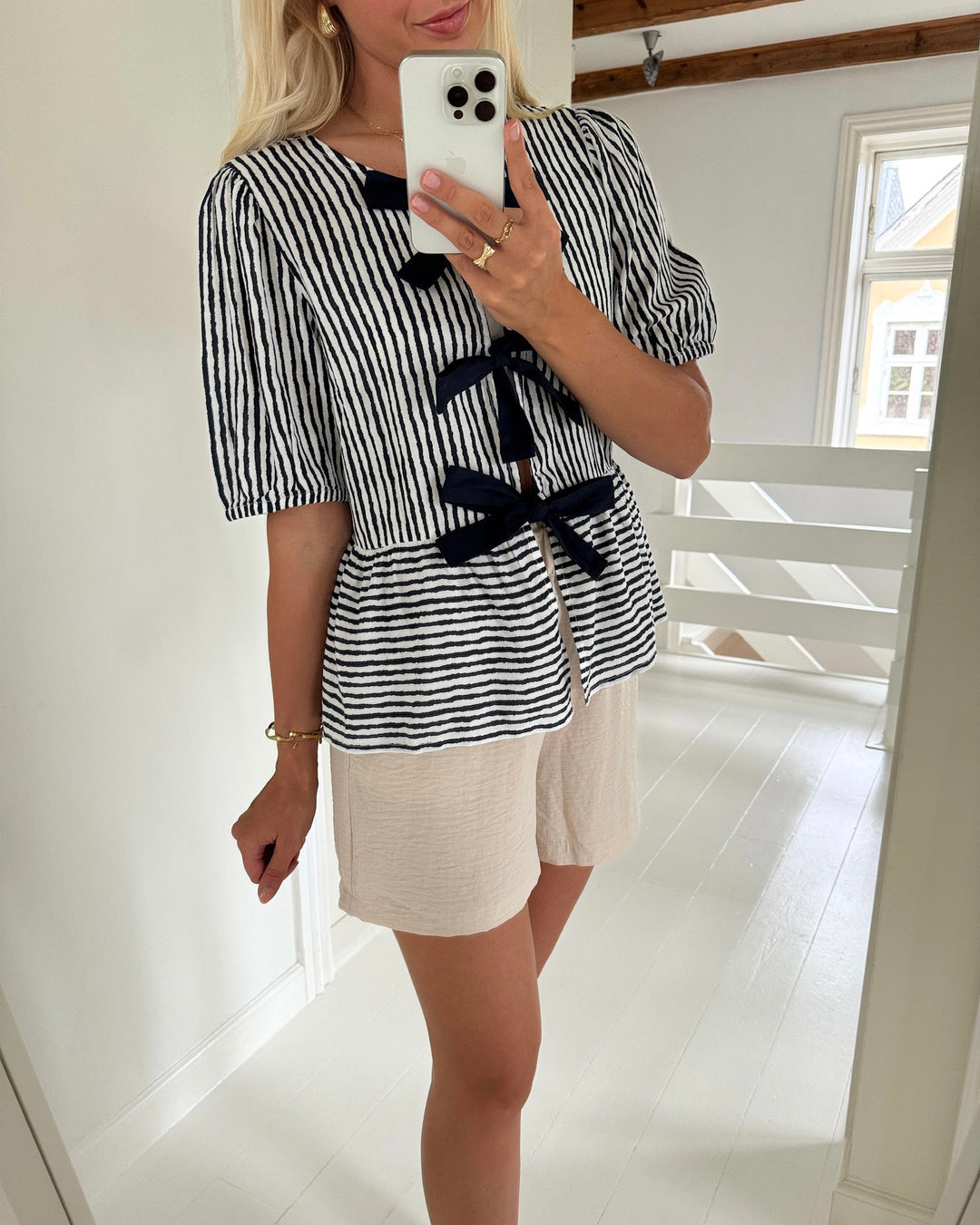 Pieces top talvina ss wvn bc cloud dancer maritime b
