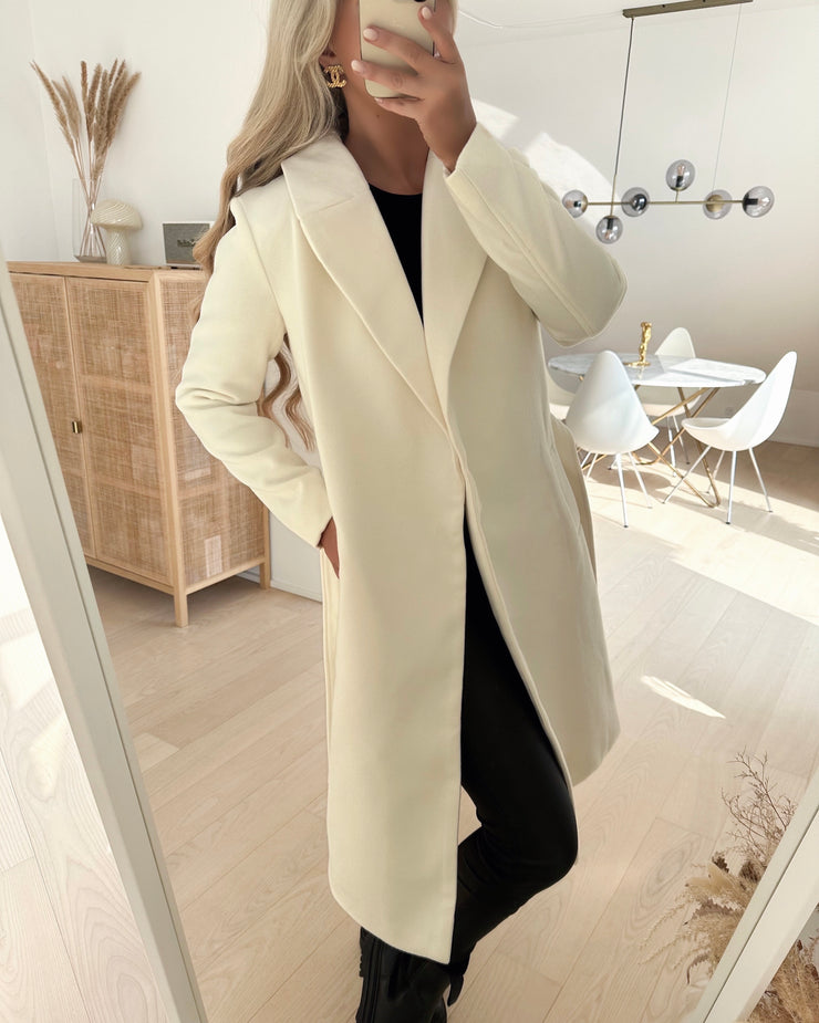 Newdannie tilde lapel trenchcoat papyrus