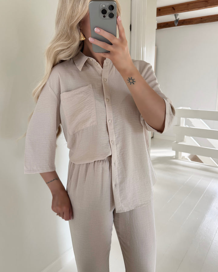 JDY skjorte divya life 3/4 loose sandshell