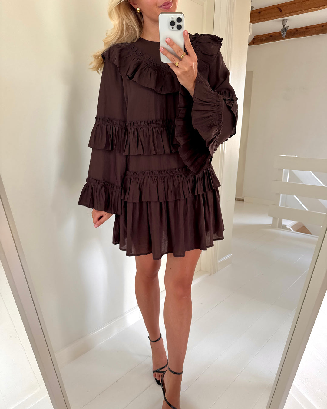 Y.A.S kjole rimone 7/8 dress s. coffee bean