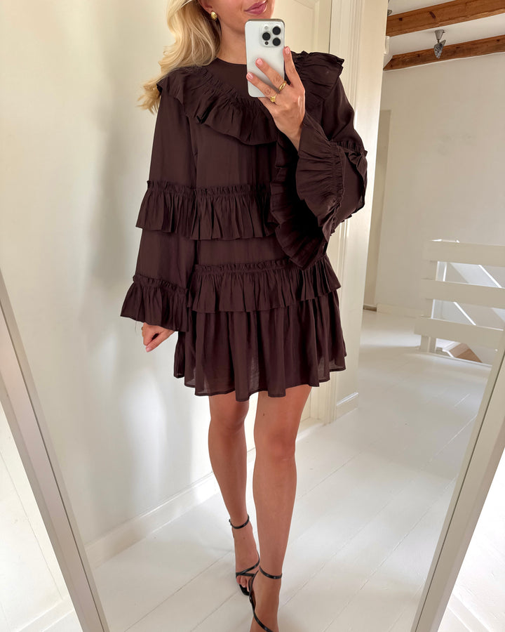 Y.A.S kjole rimone 7/8 dress s. coffee bean