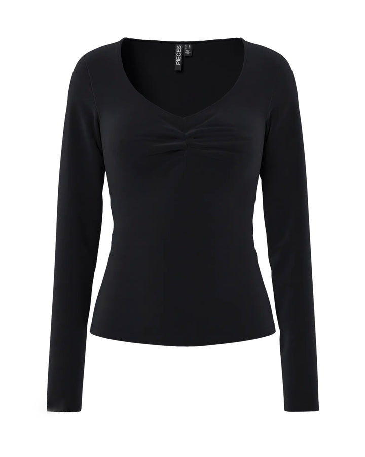 Pieces bluse maliva ls v-neck black