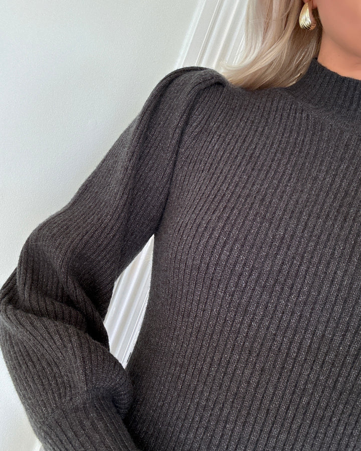 Only kjole katia l/s knt noos dark grey melange