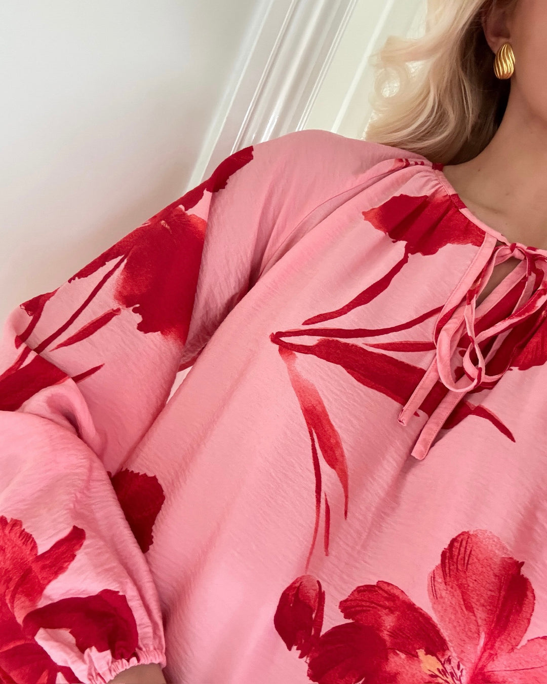 Only kjole hyaci ls string pink icing/big red