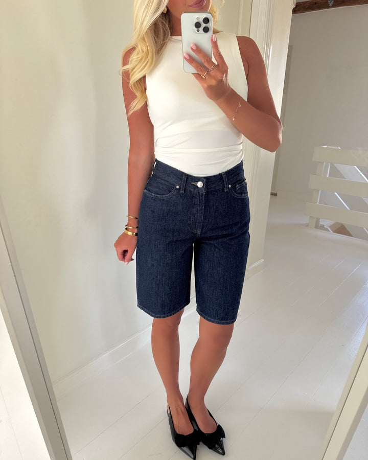 Only shorts sonny hw wide denim dark blue denim rinse