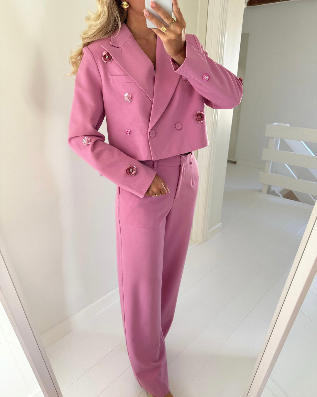 Y.A.S bukser midnight wide mw orchid smoke