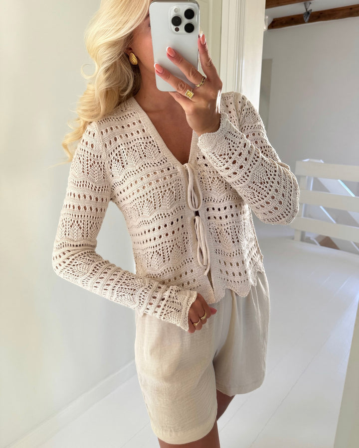 JDY cardigan sun lay ls v-neck tie tapioca