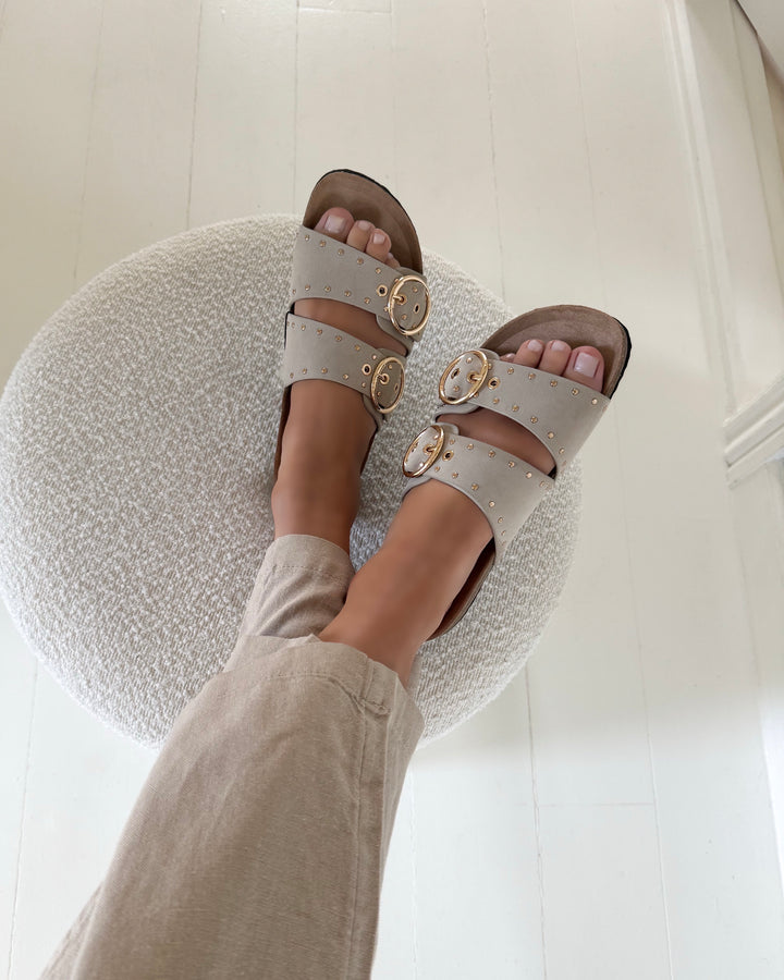 Only sandal maxi-16 pu studs buckle creme