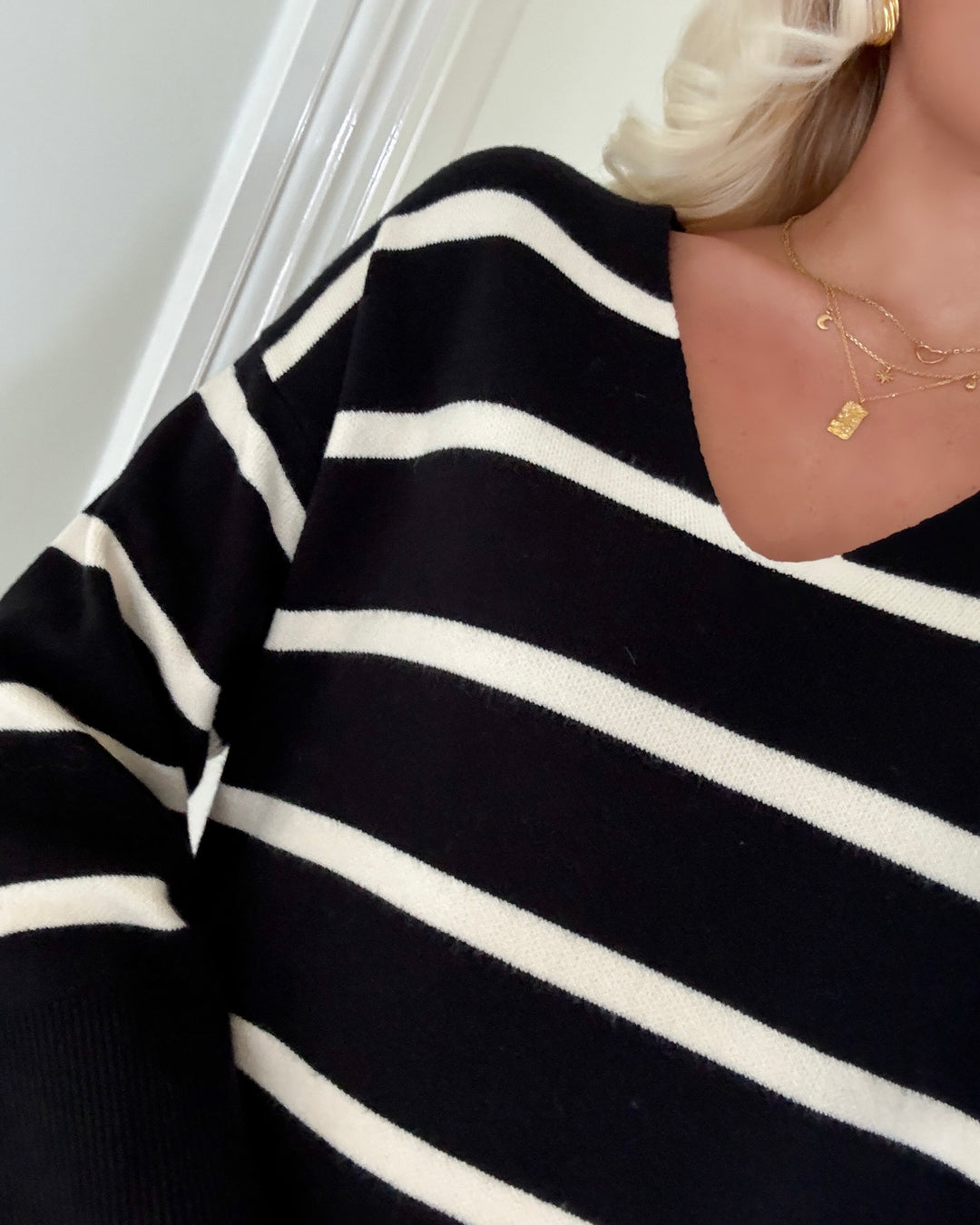 Vero Moda strik saba stripe black/birch
