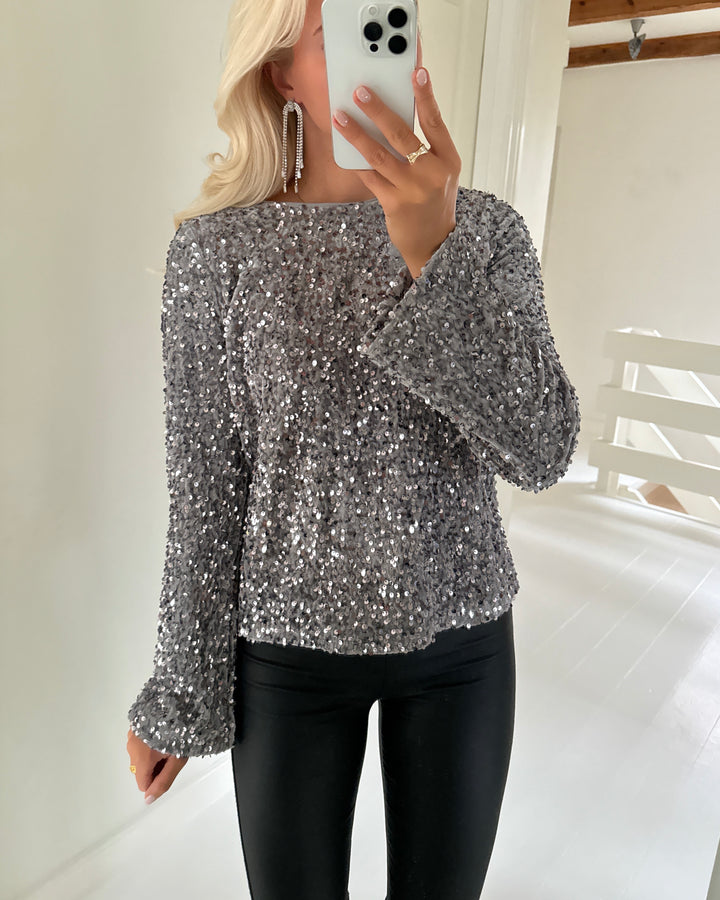 Vero Moda bluse bella ls boatneck griffin/griffin sequins