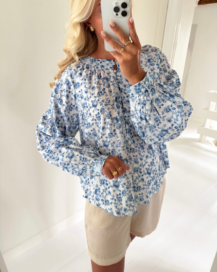 Vero Moda bluse bliss ls snow white/blue emma small