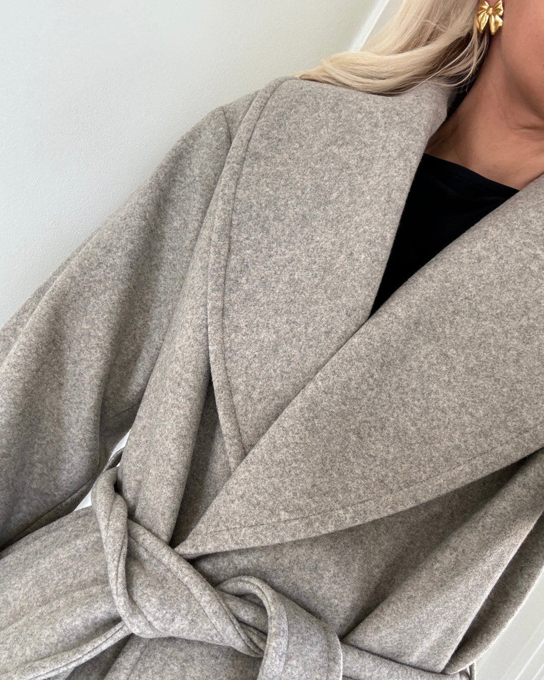 Vero Moda frakke anne bergen xtra long silver mink/melange