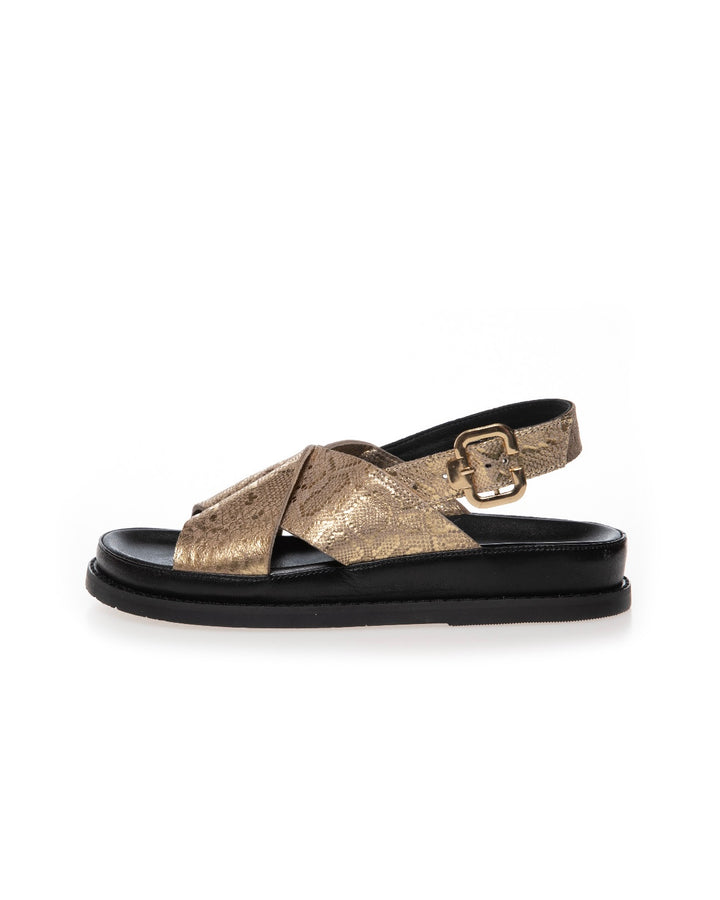 Copenhagen Shoes sandaler new stronger suede gold print