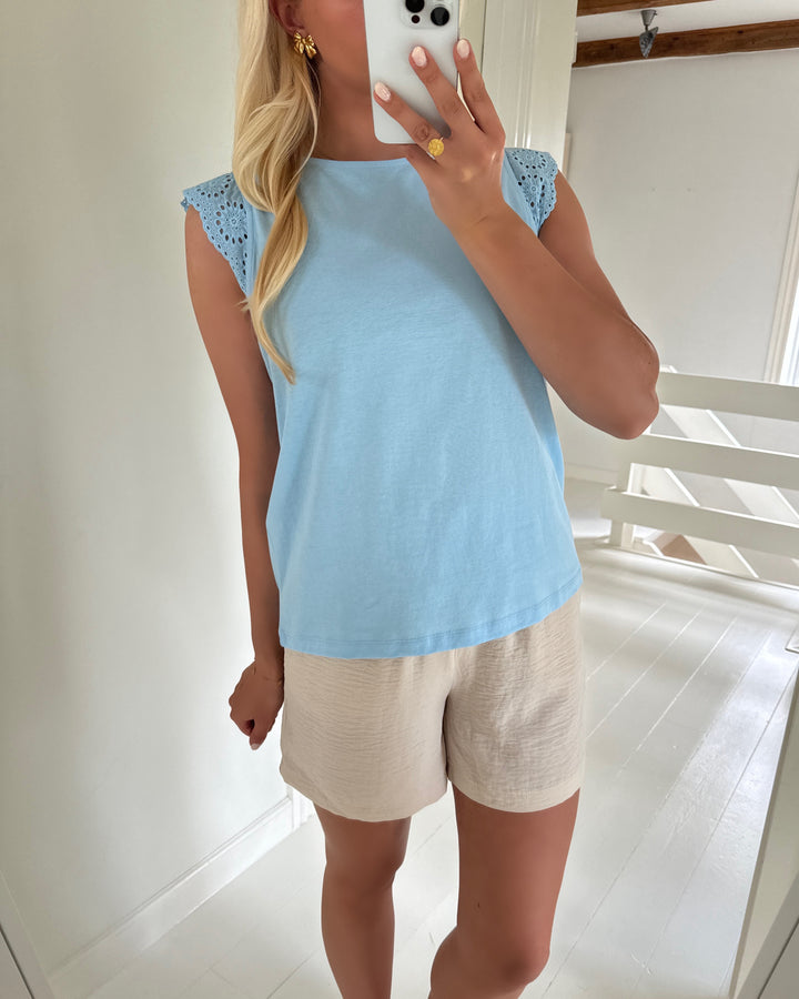 Vero Moda top emily sl gathering airy blue