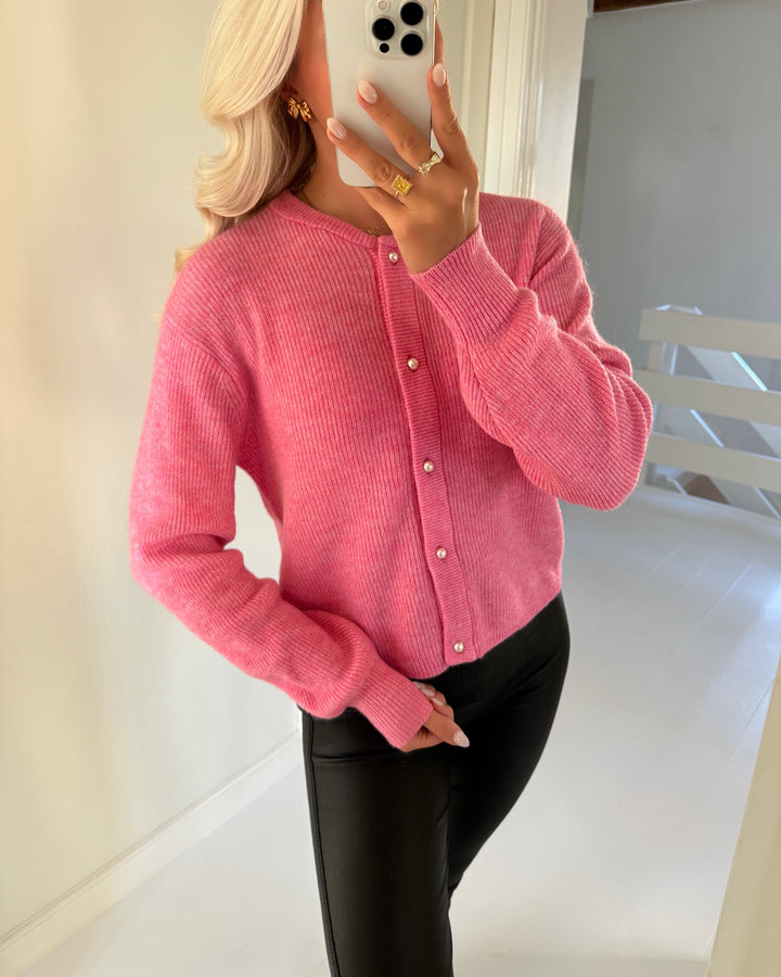 JDY cardigan lumi life ls button aurora pink/melange