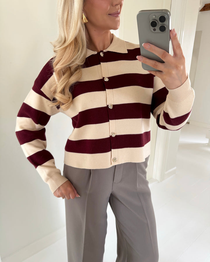 Pieces cardigan jassy polo knit winetasting birch